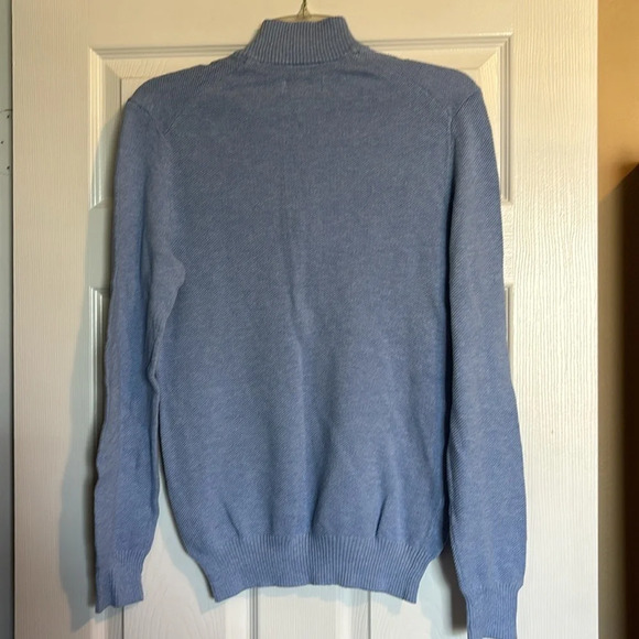 Club Room men’s blue quarter zip knit sweater size small - Picture 5 of 8